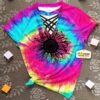 Tie Dye Sunflower Cut Out T shirt 1